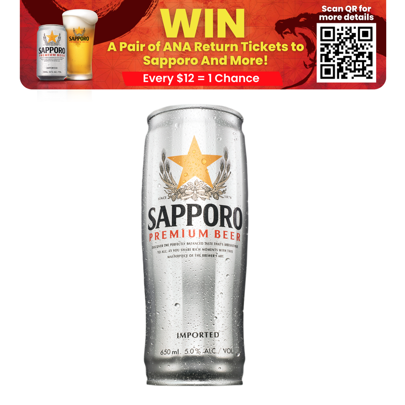 Sapporo Premium Draft Beer Can (650ml)